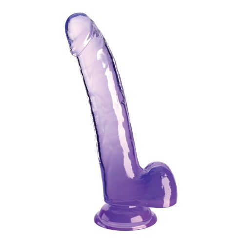 King Cock Clear 9" Cock with Balls Purple