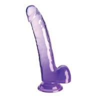 King Cock Clear 9" Consolador con Testículos Morado