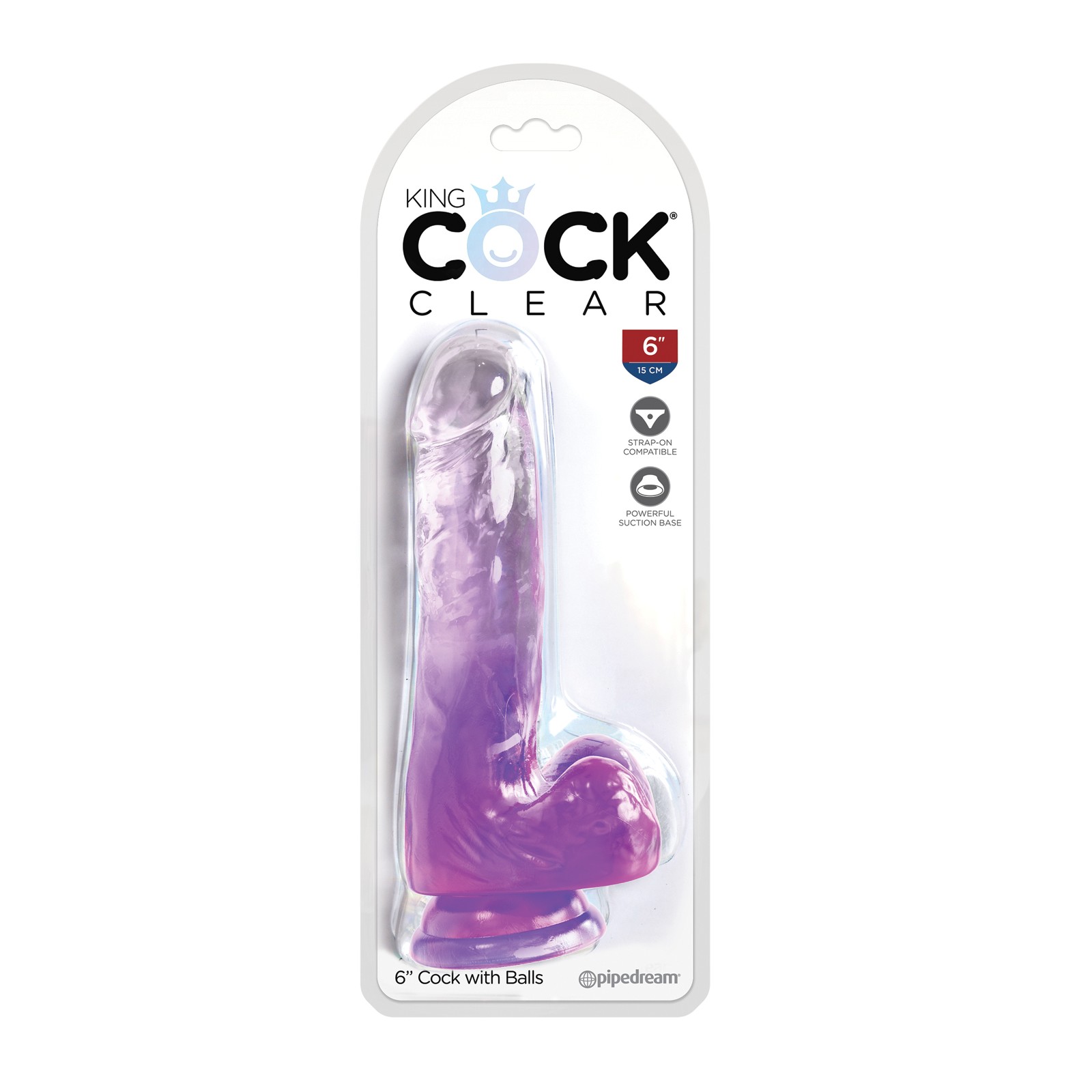 King Cock Clear 6-Inch Purple Cock