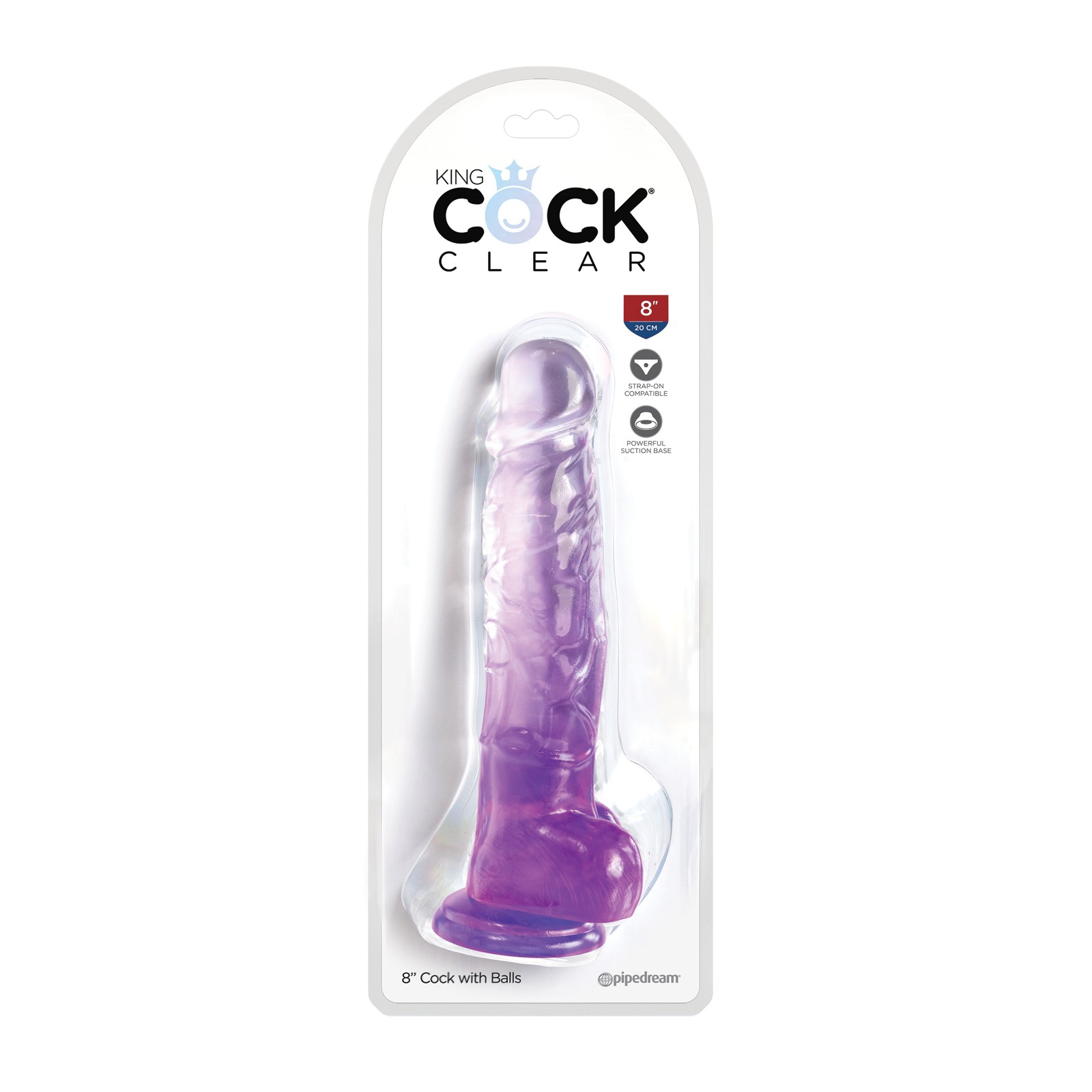 King Cock Clear Dildo Realista de 8 Pulgadas con Testículos