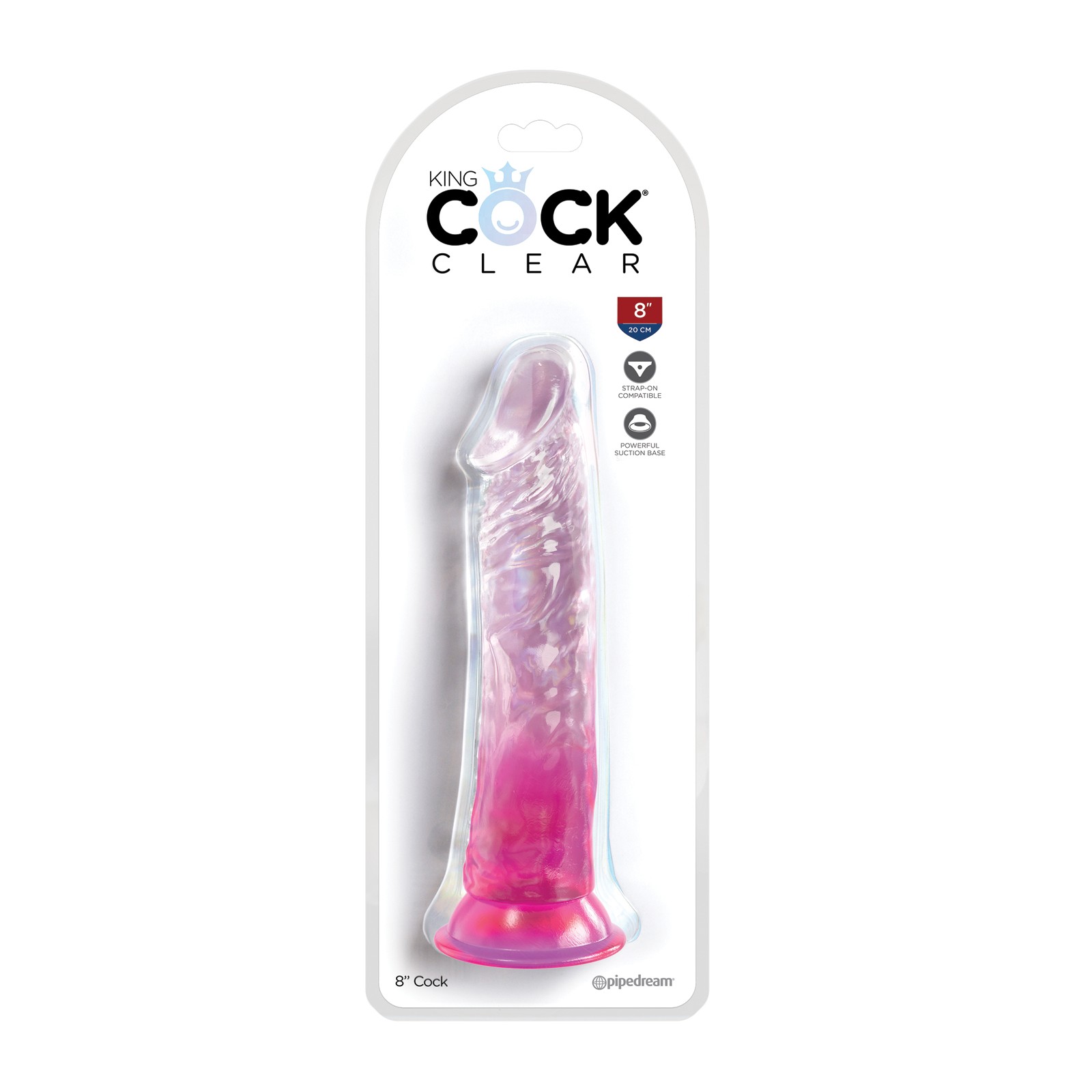 King Cock Clear 8 Inch Dildo Pink