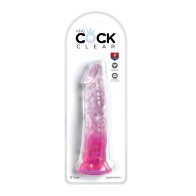 Rey Pene Transparente Dildo 8 Pulgadas Rosa