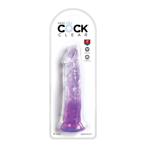 King Cock Clear Dildo de 8 Pulgadas en Púrpura para Placer Máximo