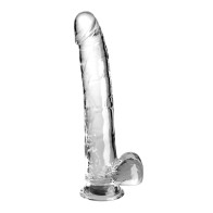 King Cock Clear 11 Inch Cock with Balls - Clear