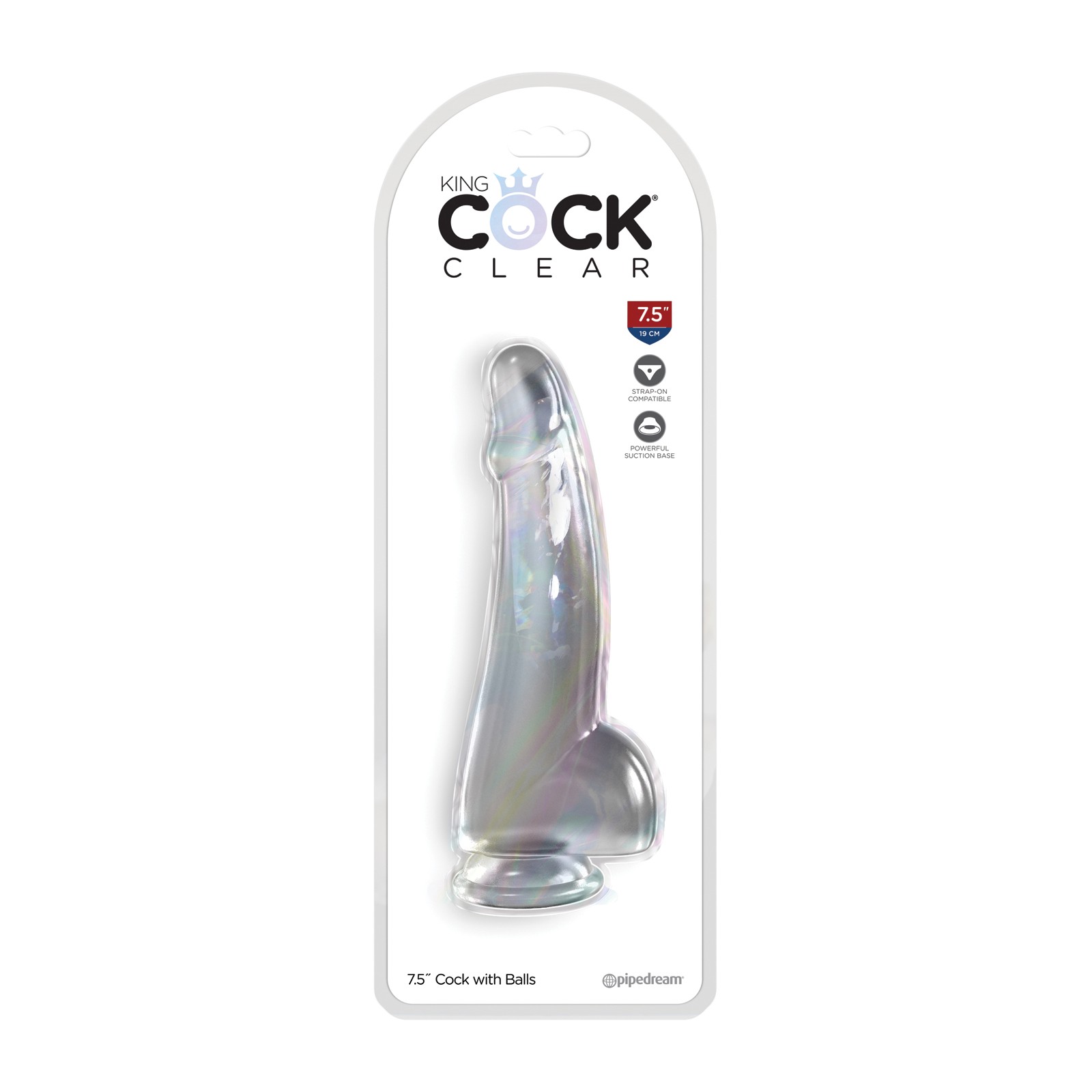 Pene Realista Clear King Cock de 7.5 c/Bolas