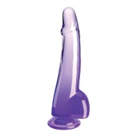 Dildo Transparente King Cock de 10" con Testículos Morado