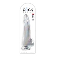 King Cock Clear Dildo de 10" para placer y realismo máximo