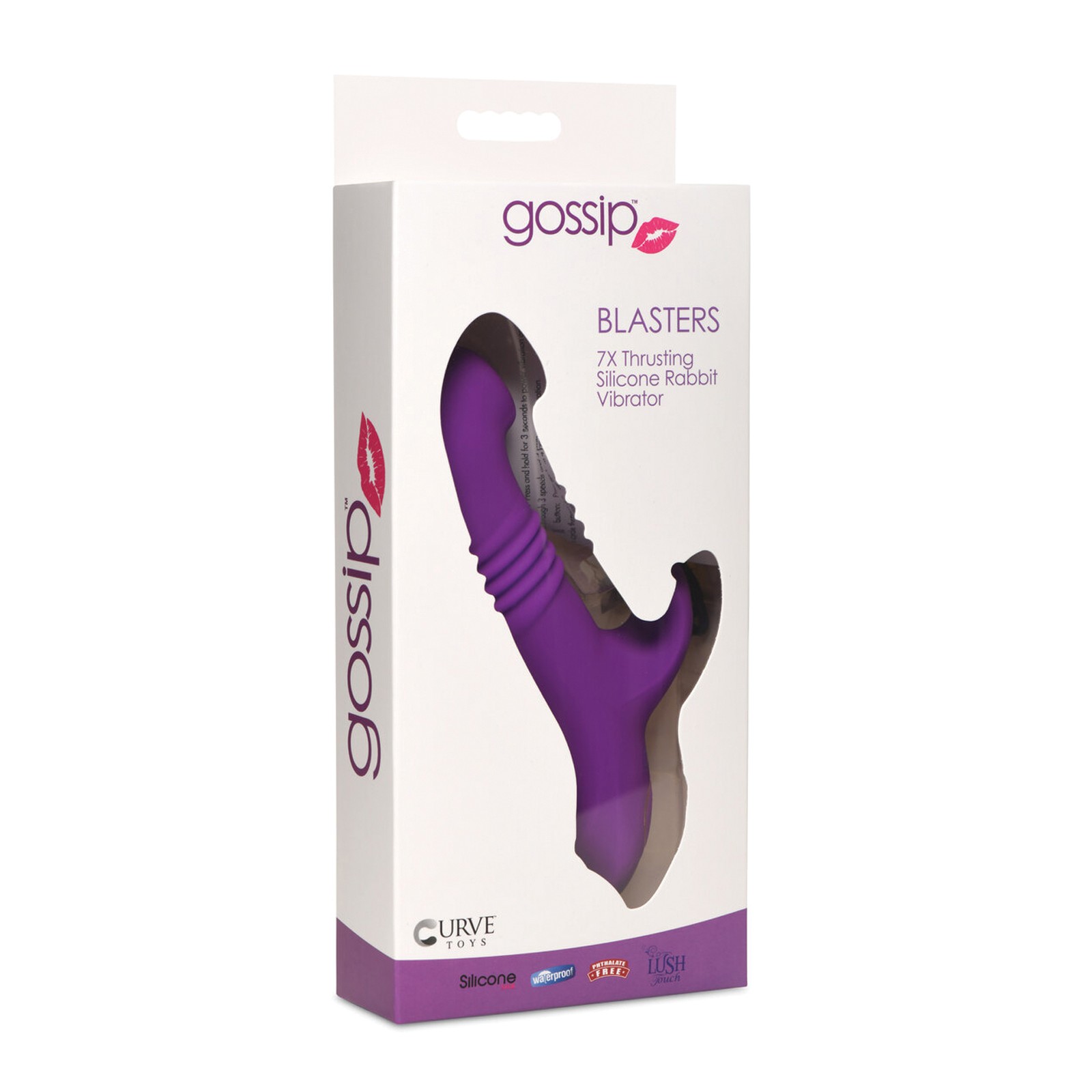 Gossip Blasters 7X Thrusting Rabbit Vibrator - Violet