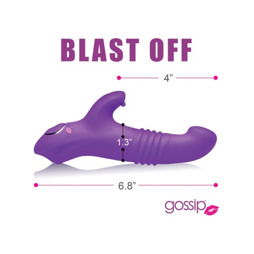 Gossip Blasters 7X Thrusting Rabbit Vibrator - Violet