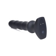 ThunderPlugs Silicone Vibrating and Squirming Plug with Remote Black