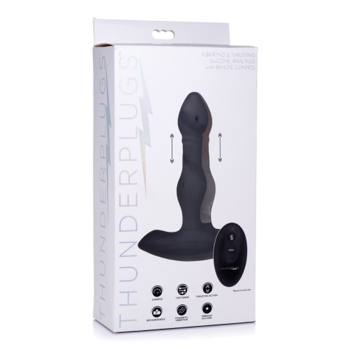 Plug Vibrante y con Movimiento ThunderPlugs Remoto - Negro