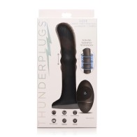 Vibrador de Silicona ThunderPlugs con Control Remoto - Negro