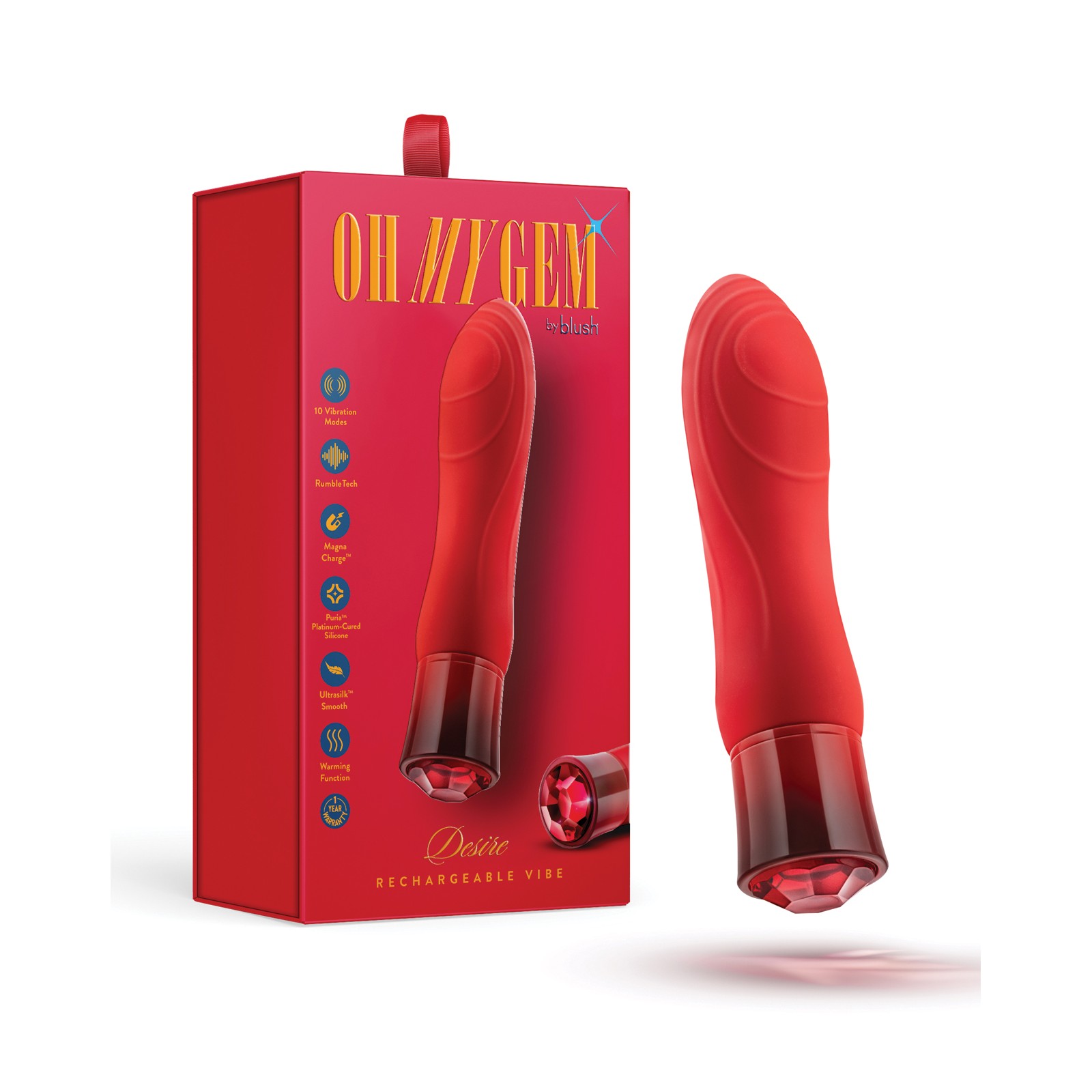 Vibrador Calentador Oh My Gem Rubí