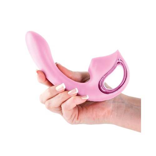 Vibrador Kaia en Rosa Metálico con Pulso de Aire