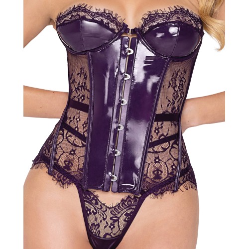 Sugar Plum Lace Faux Leather Bustier Set