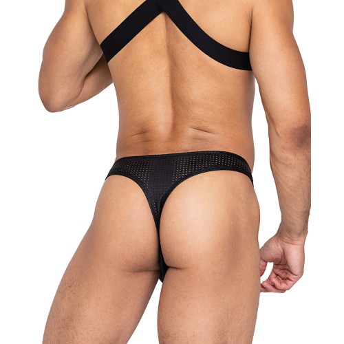 Stylish Black Master Thong with Pouch