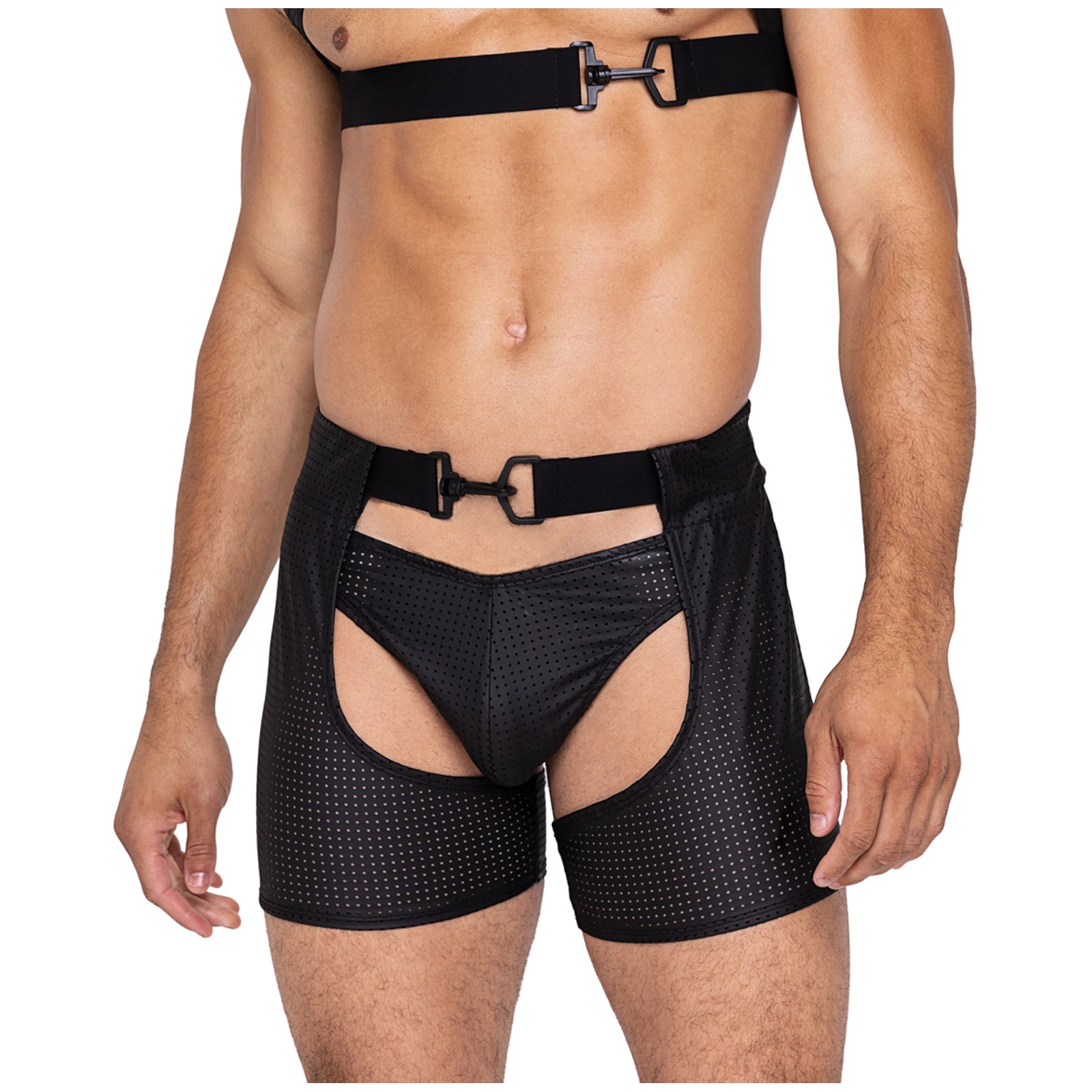 Chaps Master con Cierre de Gancho y Anillo y Corte Trasero - Negro XL