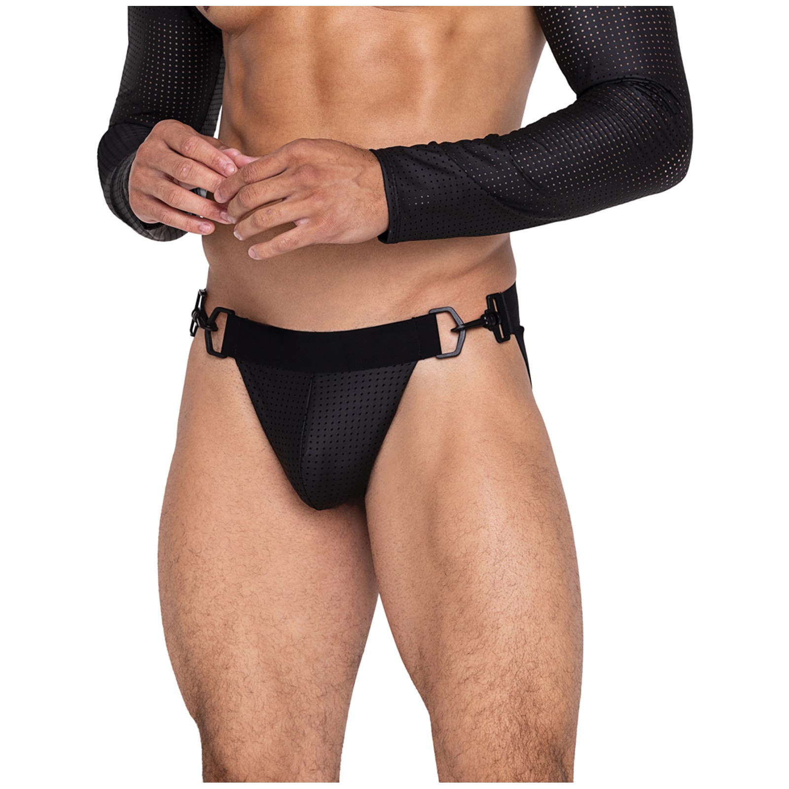 Master Black Jockstrap with Hook Closure for Men