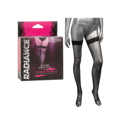 Radiance Plus Size Thigh Highs - Black Elegance