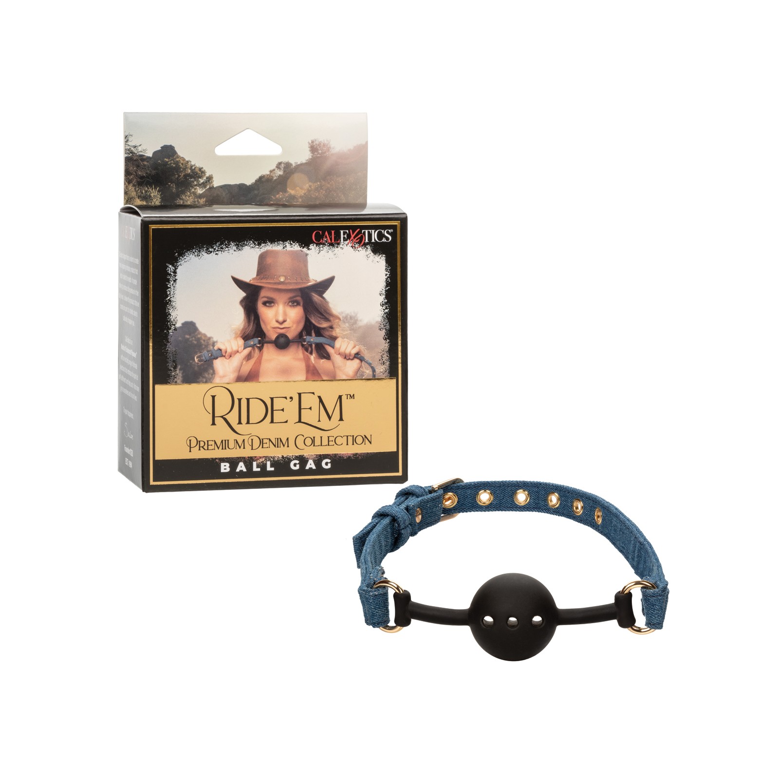 Ball Gag de la Colección Premium Denim Ride 'Em