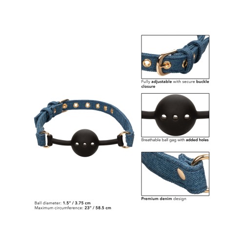 Ball Gag de la Colección Premium Denim Ride 'Em