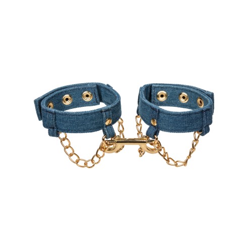 Ride 'Em Premium Denim Ankle Cuffs for BDSM