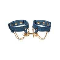 Ride 'Em Premium Denim Ankle Cuffs for BDSM