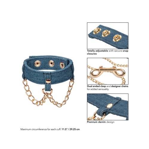 Ride 'Em Premium Denim Ankle Cuffs for BDSM