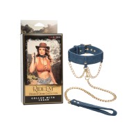 Ride 'Em Premium Denim Collar with Leash