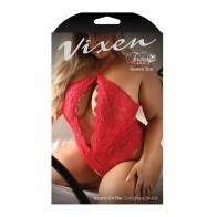 Vixen Hearts on Fire Crotchless Teddy for Daring Nights