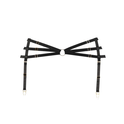 Adore Femme Fatale Waist Harness with Detachable Garters Black