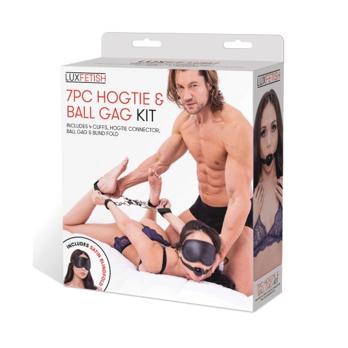 Kit de 7 Piezas Hogtie & Bola de Gag Lux Fetish para Juego de Bondage Emocionante