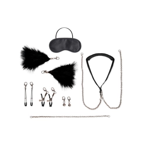 Lux Fetish 12 pc Collar & Nipple Clips Set