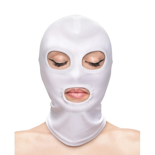 Fetish Fashion Eyes and Mouth Hood White