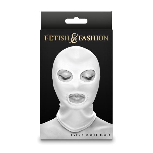 Fetish Fashion Eyes and Mouth Hood White