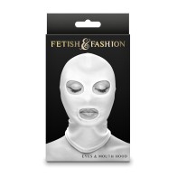 Fetish Fashion Eyes and Mouth Hood White