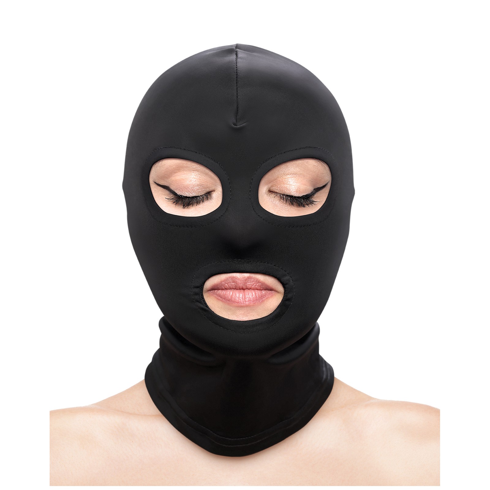 Fetish Eyes & Mouth Hood Black