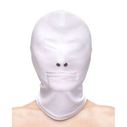 Fetish & Fashion Zippered Mouth Hood White