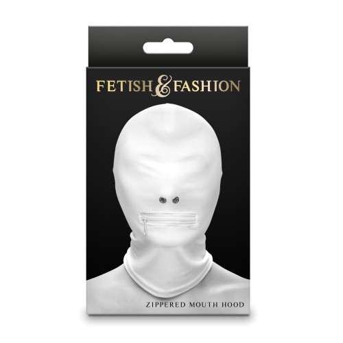 Fetish & Fashion Zippered Mouth Hood White