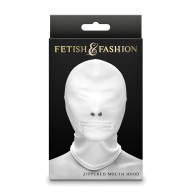 Fetish & Fashion Zippered Mouth Hood White