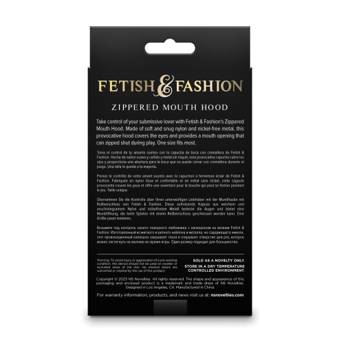 Fetish & Fashion Zippered Mouth Hood White