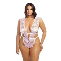 Body de Encaje de Pestañas Imani Tulle Rosa 1X/2X