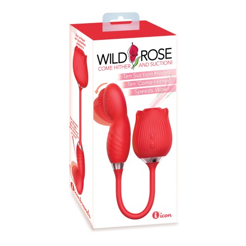 Wild Rose Suction Come Hither Vibrator Red