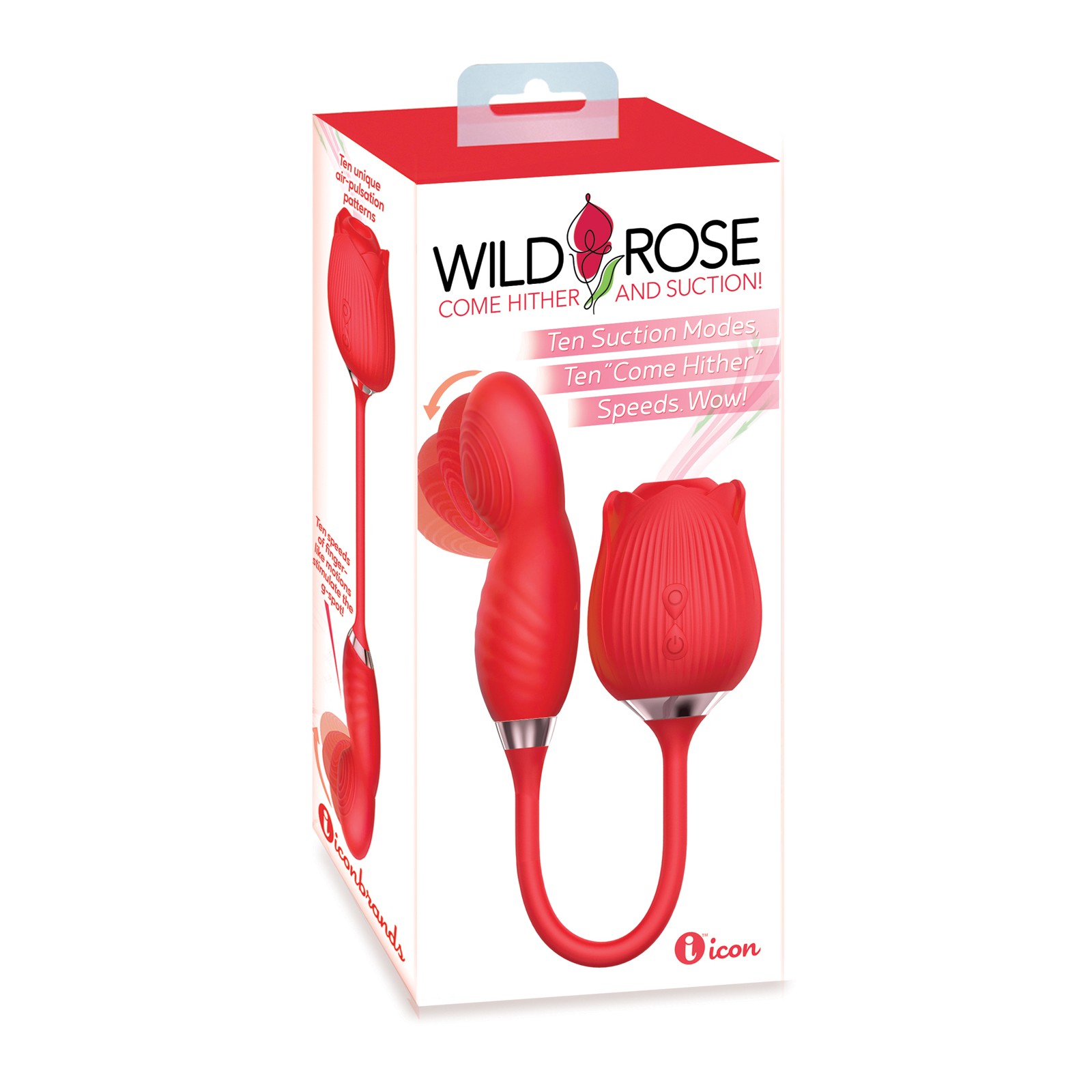 Wild Rose Suction Come Hither Vibrator Red