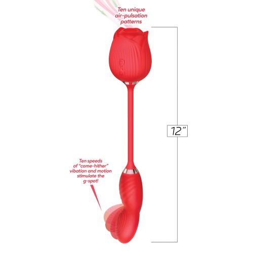 Wild Rose Suction Come Hither Vibrator Red