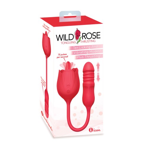 Vibrador Lamiendo y Empujando Rosa Silvestre Rojo