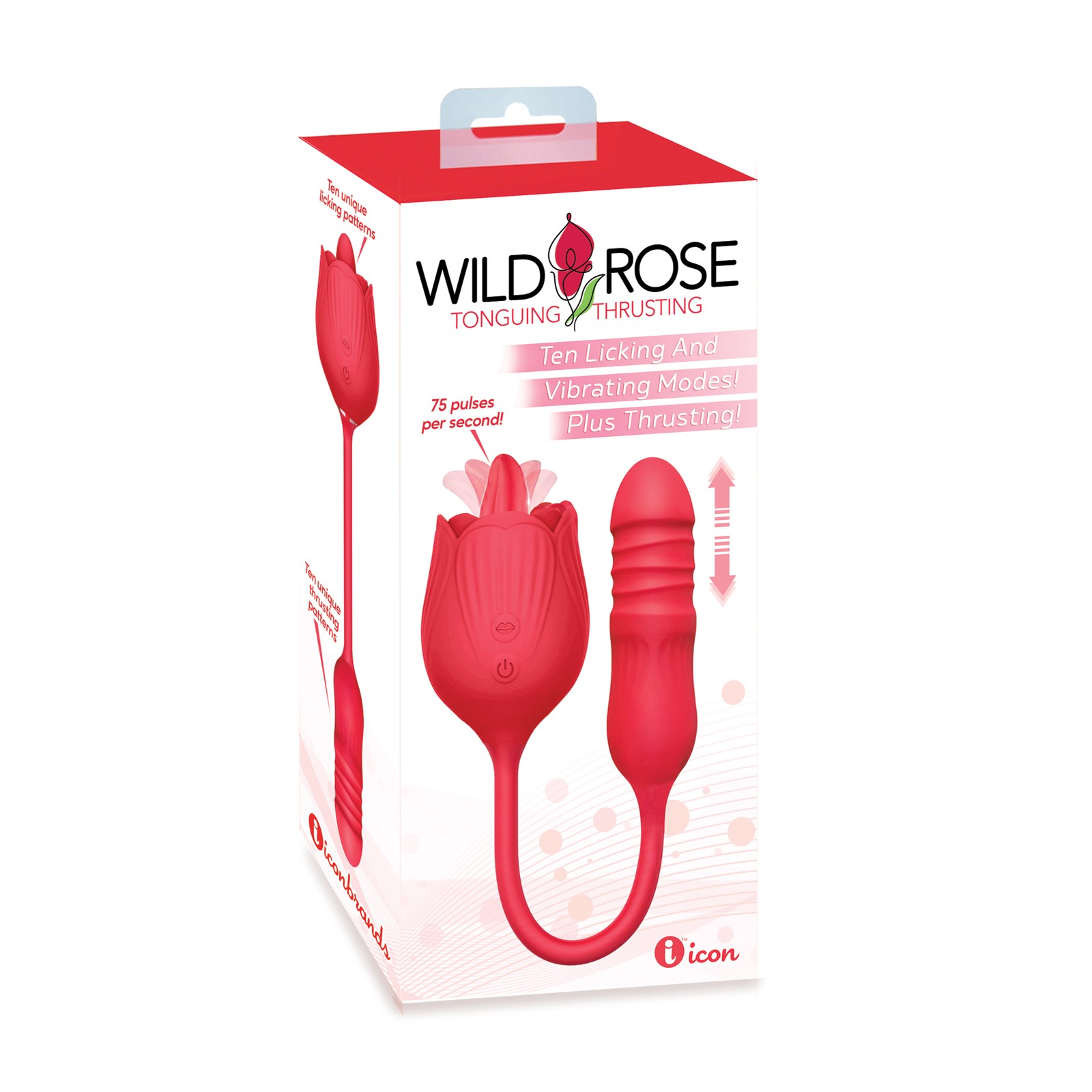 Vibrador Lamiendo y Empujando Rosa Silvestre Rojo