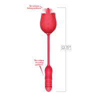 Vibrador Lamiendo y Empujando Rosa Silvestre Rojo