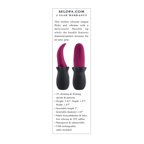 Selopa Pink Black Tongue Teaser Vibrator