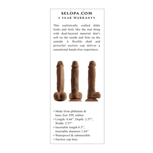 Dildo Selopa Sensación Natural 6.5 Pulgadas Oscuro